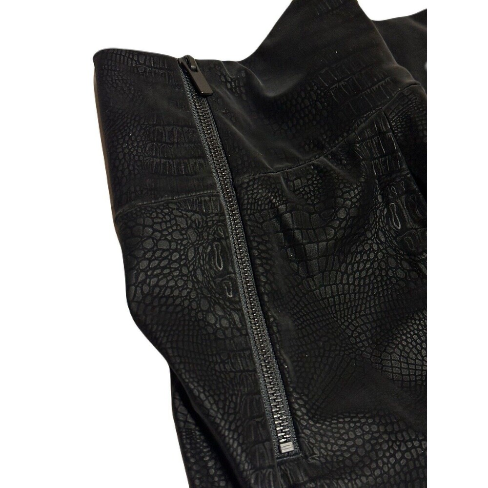 Good American Womens Size 2 Black Faux Leather The Croc Exec High Waist Pant EUC - Picture 8 of 10